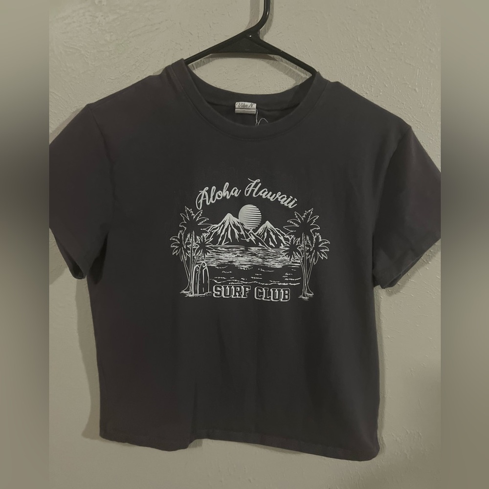 Women’s Vibe N’ Aloha Hawaii Surf Club Graphic Tee - Gray size XL